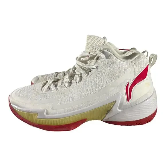 Li-Ning Men’s Basketball Shoes White Red Performance Sneakers Size 12.5 - Picture 4 of 8